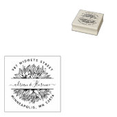 Tampons Encreurs Botanical Couple Retour Adresse Mariage élégant (Tamponné)