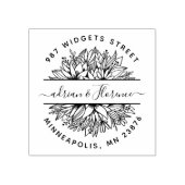 Tampons Encreurs Botanical Couple Retour Adresse Mariage élégant (Impression)