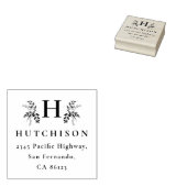 Tampons Encreurs Botanical Monogram Surname Elegant Return Address (Tamponné)