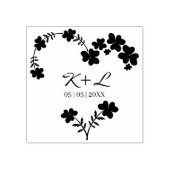 Tampons Encreurs Botanique Coeur Mariage Floral Garland Initiales (Impression)