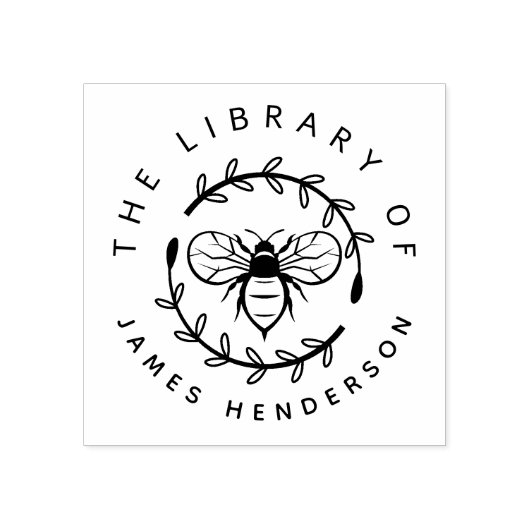 Tampons Encreurs Botanique Moderne D'Abeille De Miel De La Biblioth (Impression)