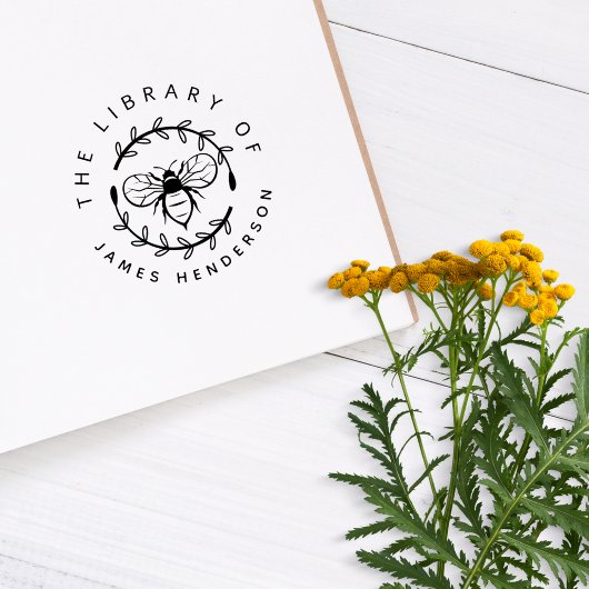 Tampons Encreurs Botanique Moderne D'Abeille De Miel De La Biblioth