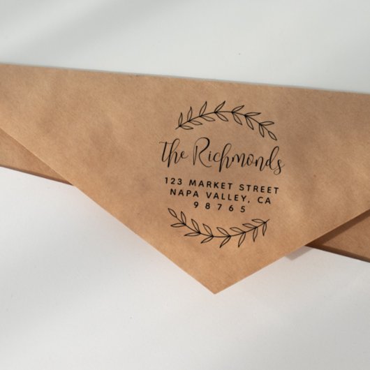 Tampons Encreurs Botanique Retour Adresse Script moderne Nom de fam