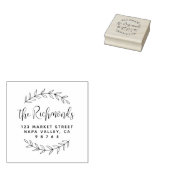 Tampons Encreurs Botanique Retour Adresse Script moderne Nom de fam (Tamponné)