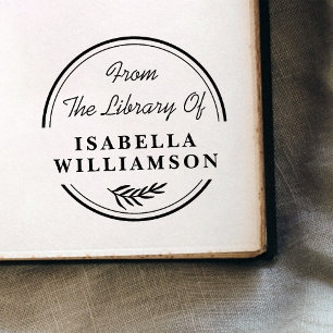 Tampons Encreurs Botanique ronde de la bibliothèque de plaques