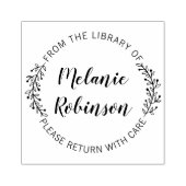 Tampons Encreurs Botanique Ronde Personnalisée De La Bibliothèque D (Impression)