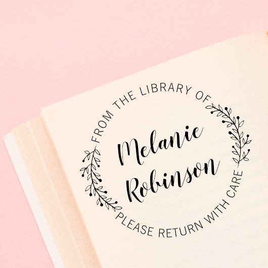 Tampons Encreurs Botanique Ronde Personnalisée De La Bibliothèque D