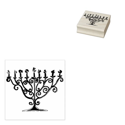 Tampons Encreurs Bougie Menorah (Tamponné)