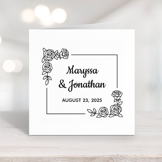 Tampons Encreurs Bouquet Fleurs Roses du coin Anniversaire Mariage