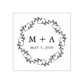 Tampons Encreurs Branch Rustic Rubber Stamp Wedding Monogram (Impression)