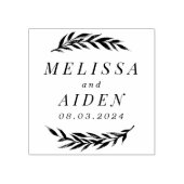 Tampons Encreurs Branches avec Mariage en couple Date (Impression)