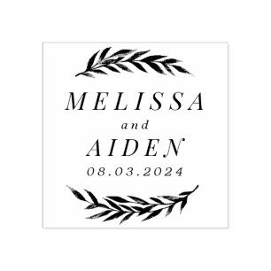 Tampons Encreurs Branches avec Mariage en couple Date