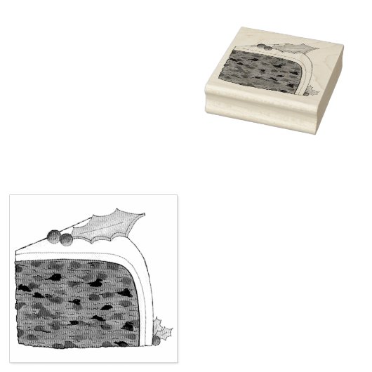 Tampons Encreurs British Christmas Cake Slice Festive Gastronomie d (Tamponné)