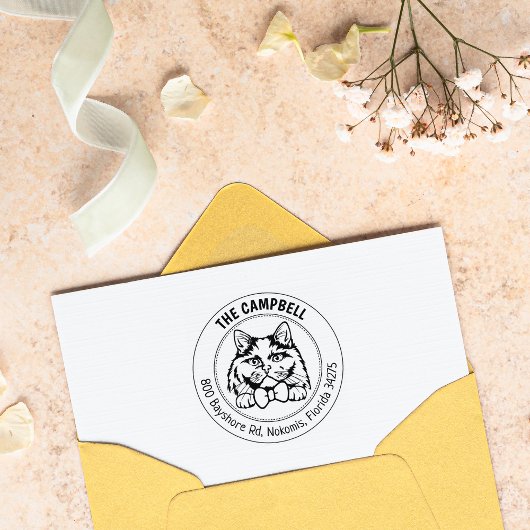 Tampons Encreurs British Long Haired Cat Adresse de retour