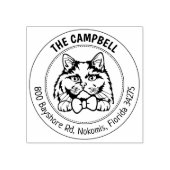 Tampons Encreurs British Long Haired Cat Adresse de retour (Impression)