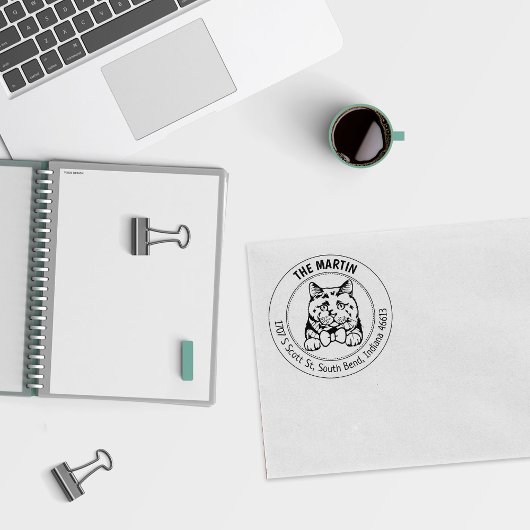 Tampons Encreurs British Short Hair Cat Adresse de retour