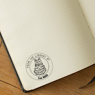 Tampons Encreurs British Short Hair Cat, Livre De La Bibliothèque D