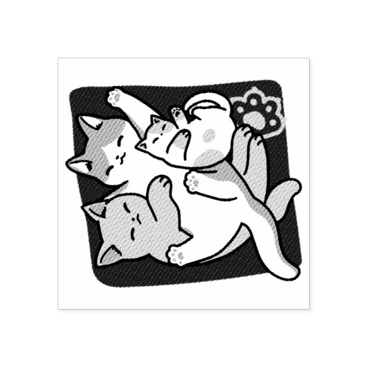 Tampons Encreurs Brosse à lait - Chats à couchage mignon (Impression)