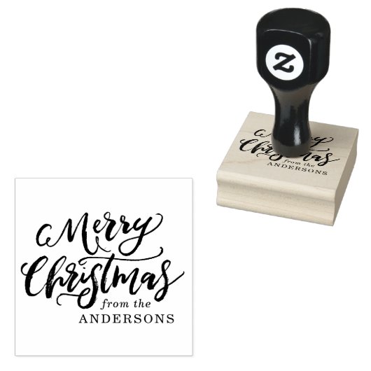 Tampons Encreurs Brosse rustique Script Joyeux Noël (Tamponné)