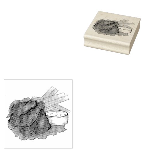 Tampons Encreurs Buffalo New York NY Chicken Wings Celery (Tamponné)