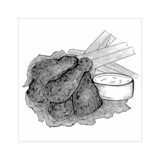 Tampons Encreurs Buffalo New York NY Chicken Wings Celery (Impression)