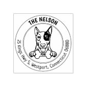 Tampons Encreurs Bull Terrier Dog Adresse de retour Famille (Impression)