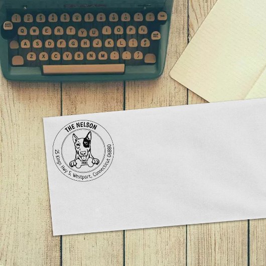 Tampons Encreurs Bull Terrier Dog Adresse de retour Famille