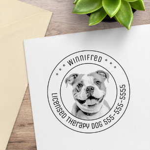 Tampons Encreurs Bulldog Pit Bull Chien Animal Photo Round