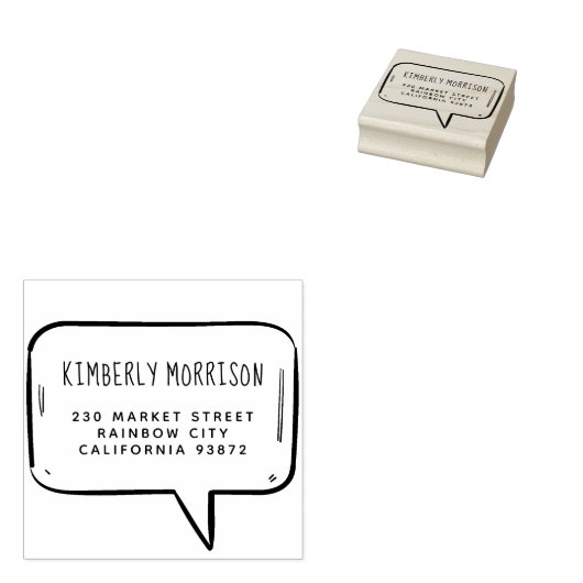 Tampons Encreurs Bulle de texte Nom & Adresse (Tamponné)