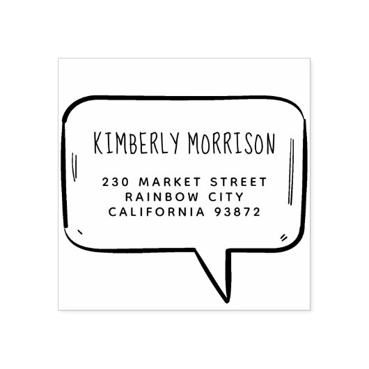 Tampons Encreurs Bulle de texte Nom & Adresse (Impression)