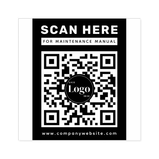 Tampons Encreurs Business Logo Qr Code Scan Me Maintenance Manual (Impression)