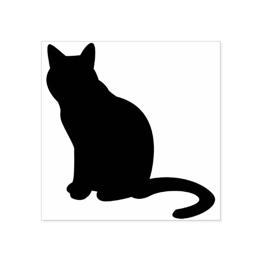 Tampons Encreurs cachet d'art silhouette du chat assis (Impression)