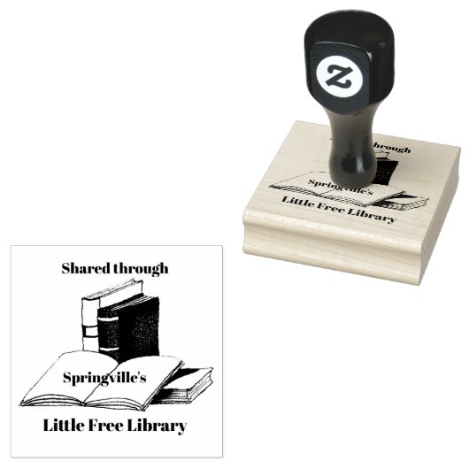 Tampons Encreurs Cachet en bois de conception de livre ouvert (Tamponné)