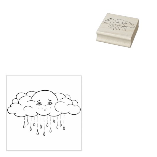 Tampons Encreurs Cachet en caoutchouc nuageux à faible pluie (Tamponné)