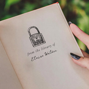 Tampons Encreurs Cadenas vintage de la bibliothèque de livre