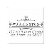 Tampons Encreurs Cadre Art déco élégant Nom de famille Adresse de r (Impression)