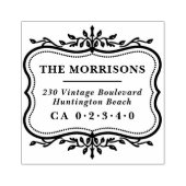 Tampons Encreurs Cadre botanique élégant Nom de famille Adresse de  (Impression)