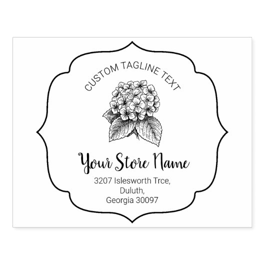 Tampons Encreurs Cadre Chic en fleur, Script élégant (Impression)