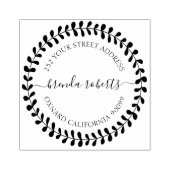 Tampons Encreurs Cadre de feuilles botaniques Typographie noire per (Impression)