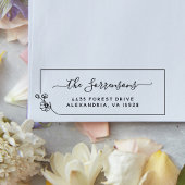 Tampons Encreurs Cadre de ligne florale Nom personnalisé et adresse