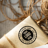 Tampons Encreurs Cadre de timbre rétro Nom commercial, Slogan & Log