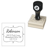 Tampons Encreurs Cadre élégant | Adresse de retour de script (Tamponné)