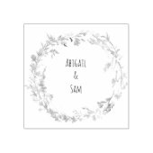 Tampons Encreurs Cadre Fleur sauvage de nom de couple personnalisé (Impression)