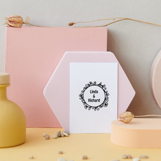 Tampons Encreurs Cadre floral moderne, Mariage