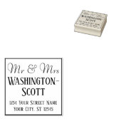 Tampons Encreurs Cadre M. et Mme 2 rangées Noms plus longs Adresse  (Tamponné)