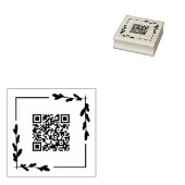 Tampons Encreurs Cadre vert carré Votre code QR (Tamponné)