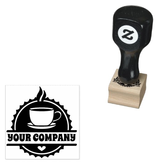 Tampons Encreurs Café café Nom de la société (Tamponné)