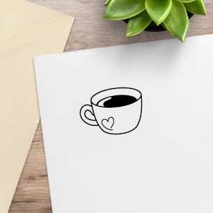 Tampons Encreurs Café Mug avec coeur Doodle Loyauté Obtenez un Grat