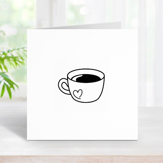 Tampons Encreurs Café Mug avec coeur Doodle Loyauté Obtenez un Grat