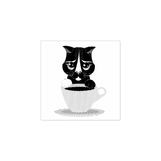 TAMPONS ENCREURS CAFÉ (TUXEDO CAT) CAPITAL EN CAOUTCHOUC (Impression)